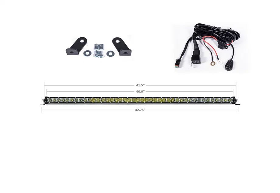CR2675 – CALI RAISED Light Bar, 42 Inch Length Spot/ Combo Beam 40000 Lumens LED Amber Clear Lens Black Aluminum Hous...